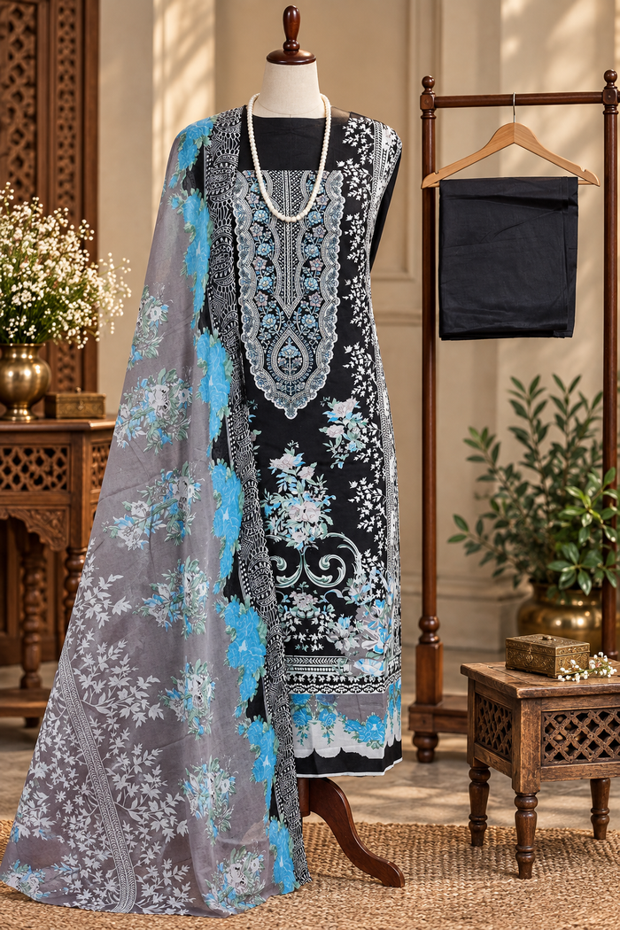 115- Black Cotton Suit