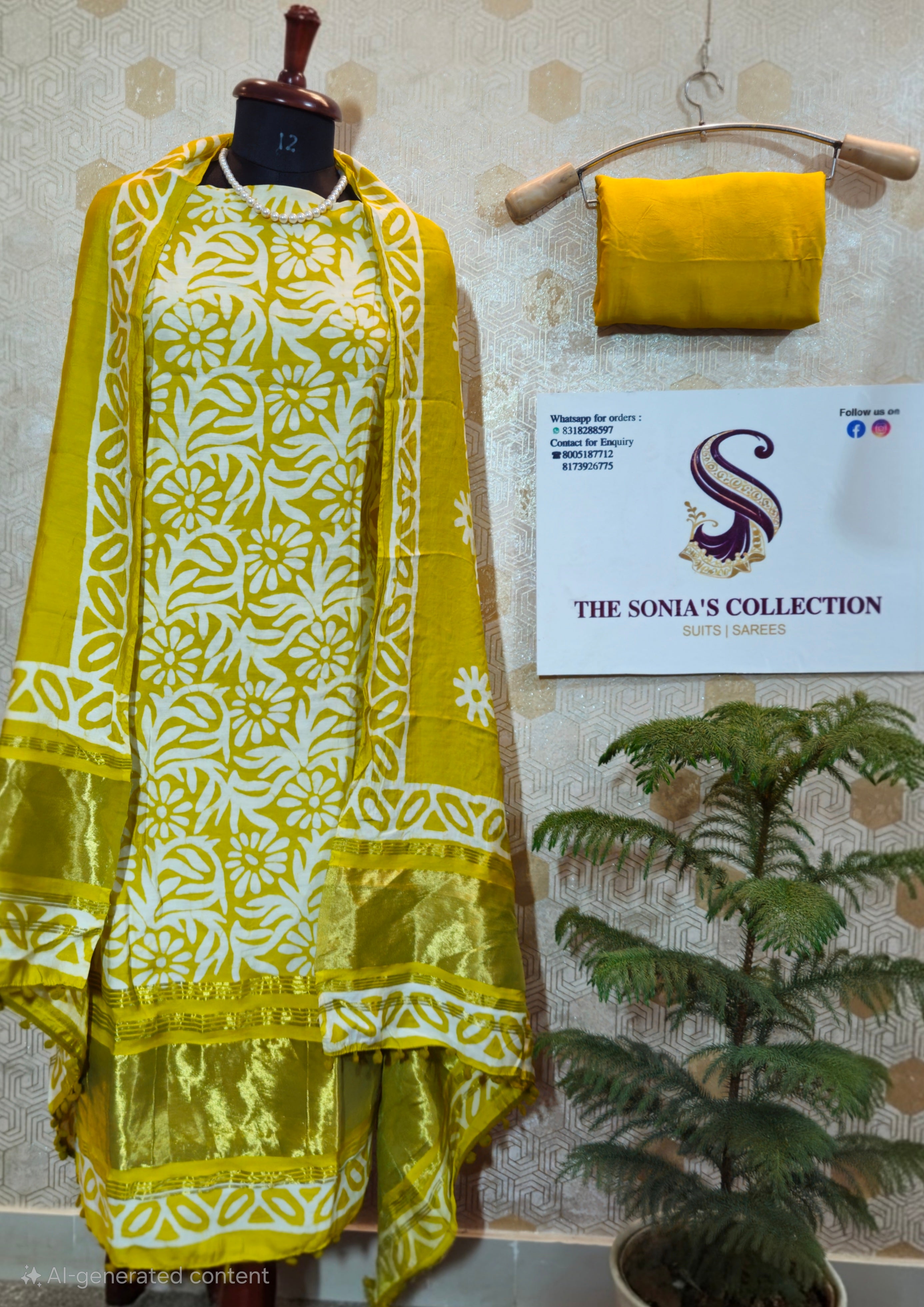 0034 - Yellow Gajji Silk Suit