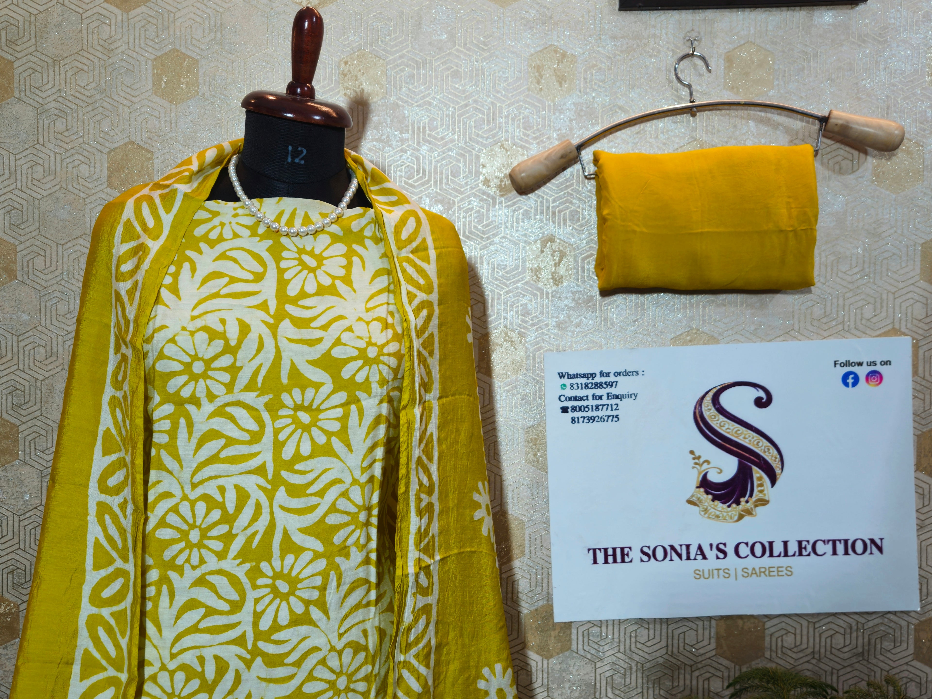 0034 - Yellow Gajji Silk Suit