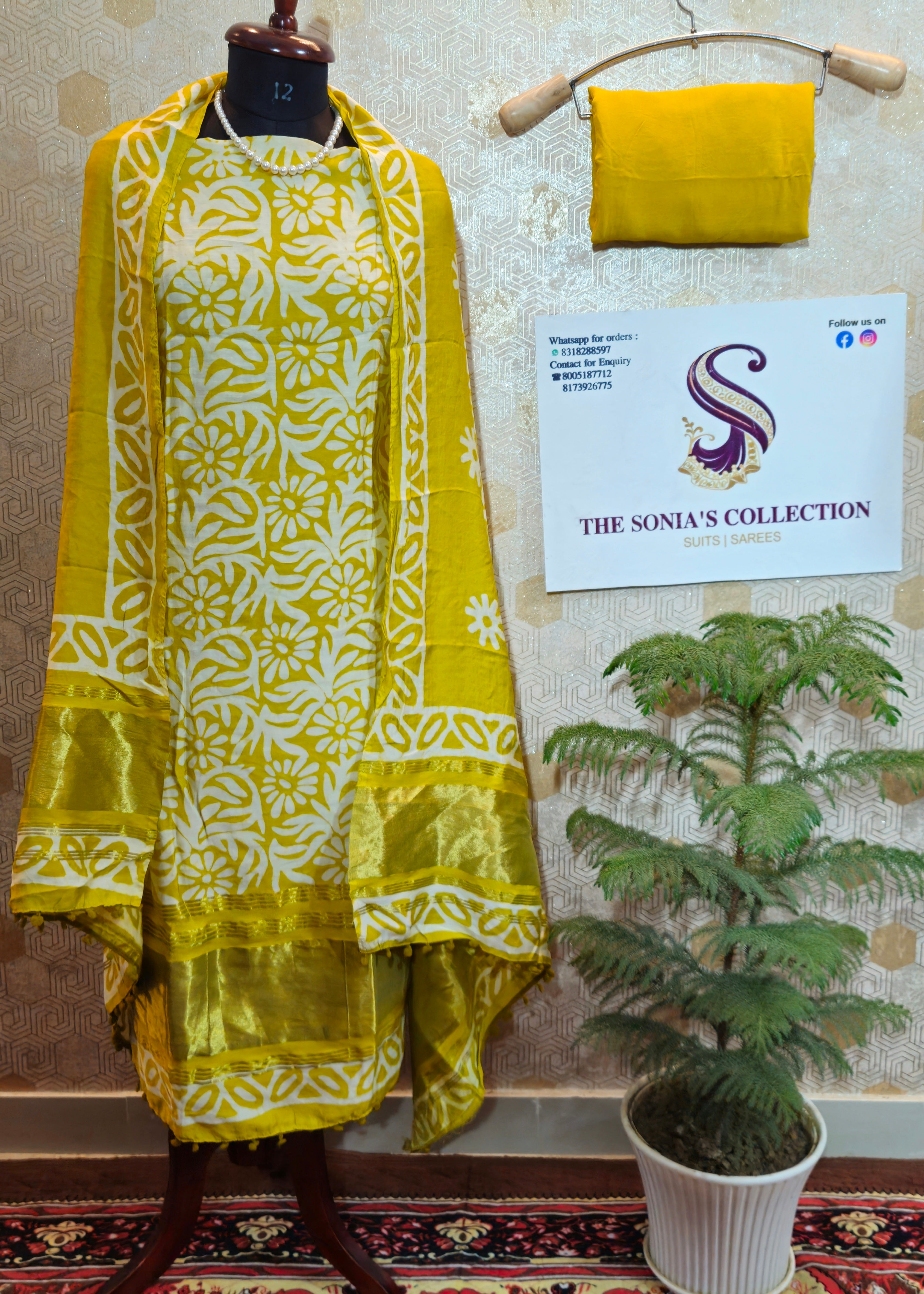 0034 - Yellow Gajji Silk Suit