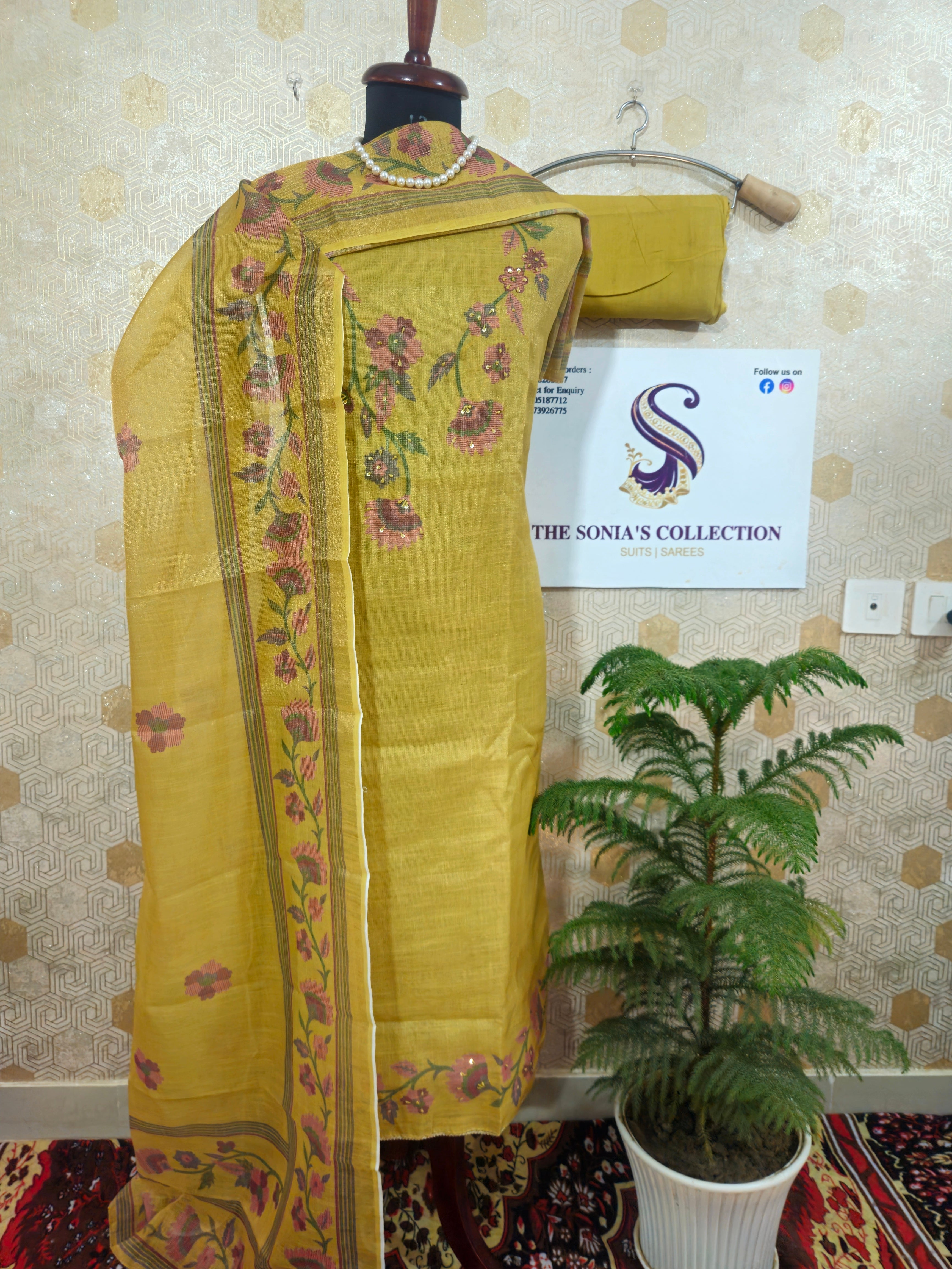 0038 - Mustard Linen Suit