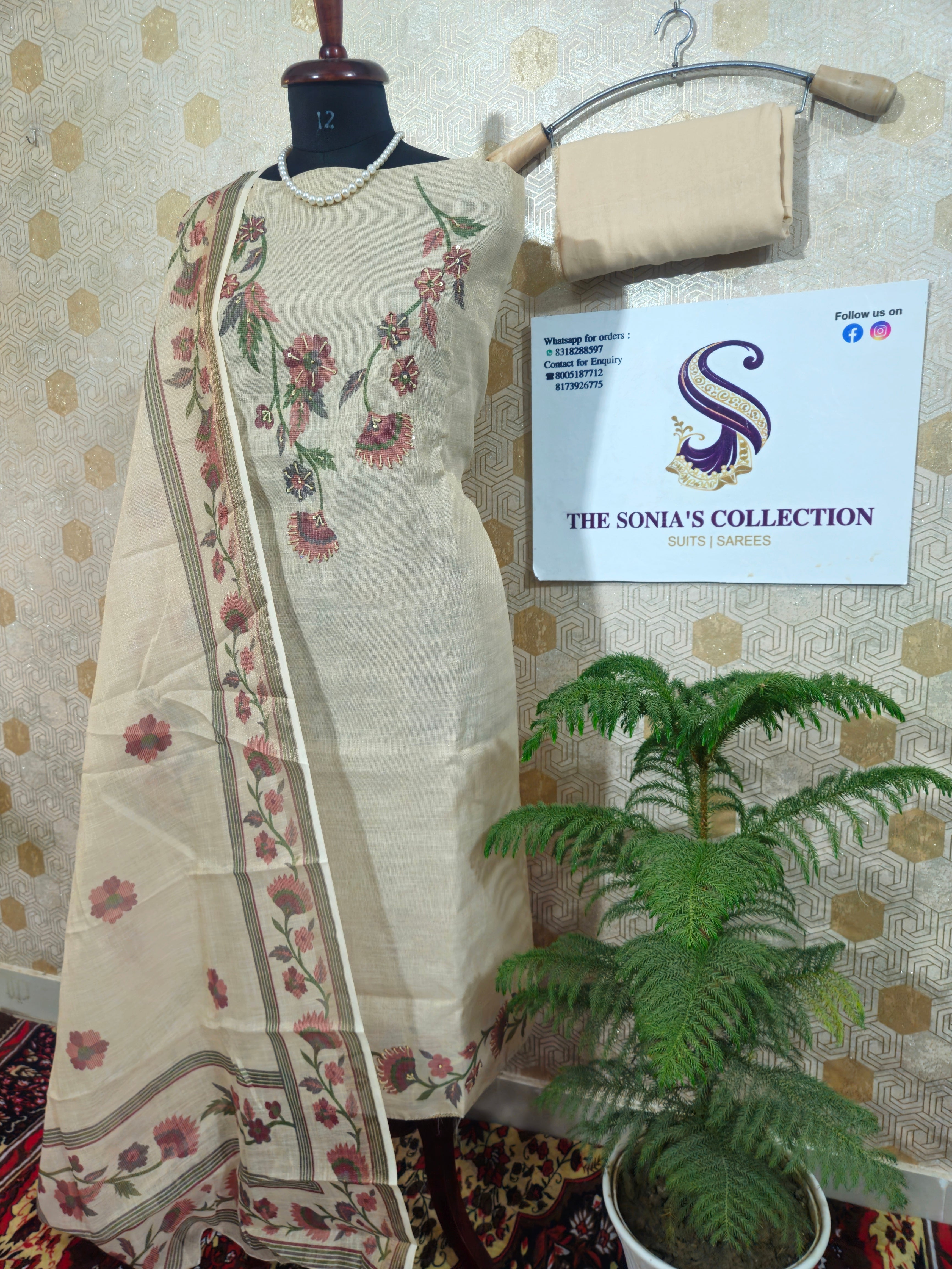 0039 - Off White Linen Suit