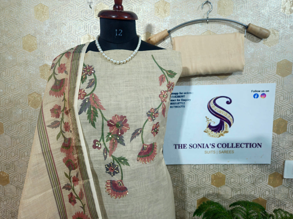 0039 - Off White Linen Suit