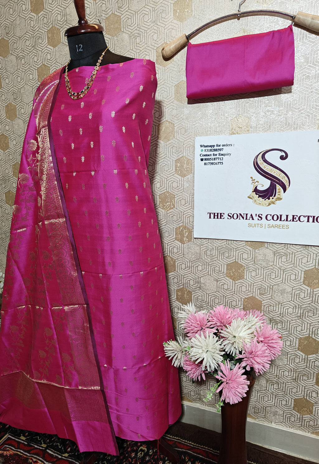 070 : Rani Pink Banarsi Silk Suit