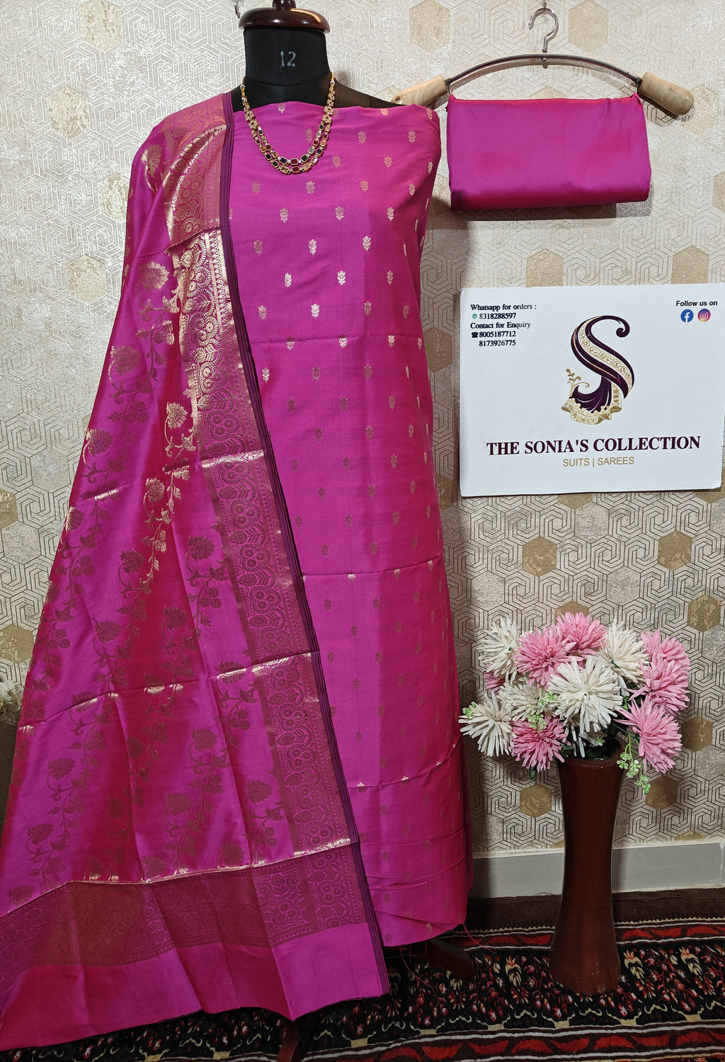 070 : Rani Pink Banarsi Silk Suit