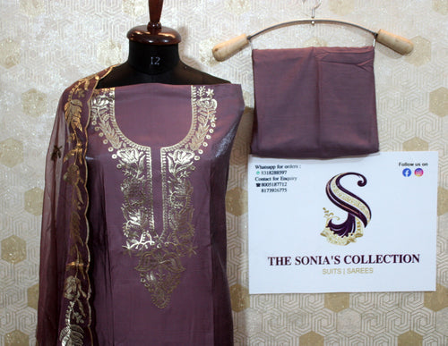 0011 - Mauve Pink Satin Silk Suit