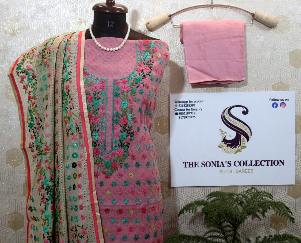 0019 - Pink Chanderi Silk Suit