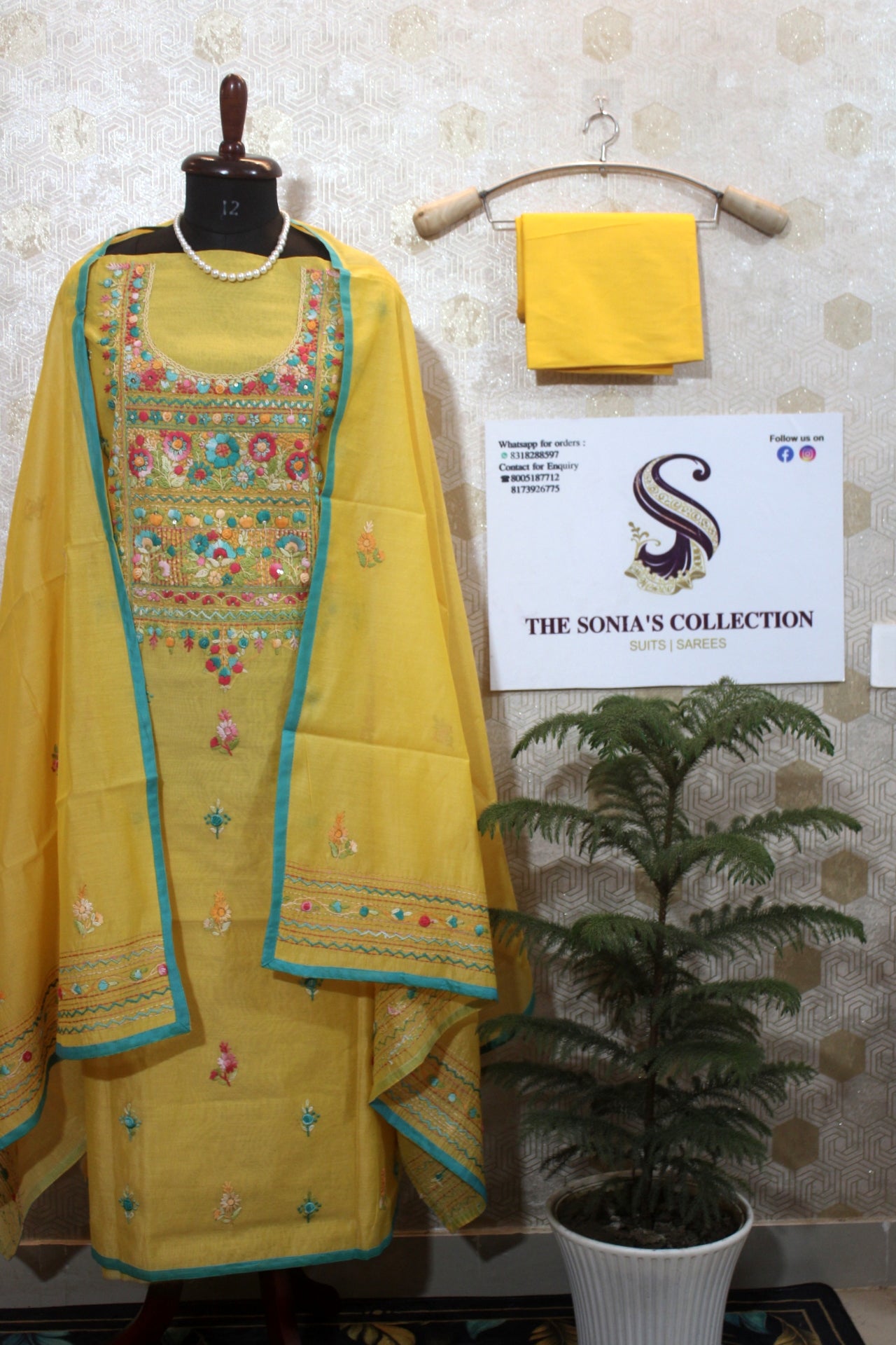 0022 - Yellow Chanderi Silk Suit