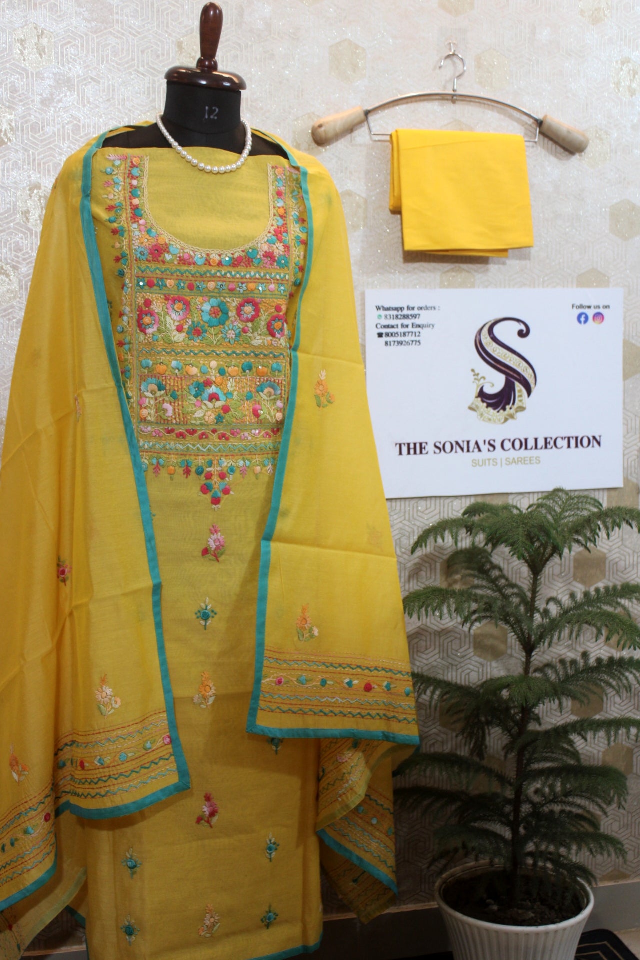 0022 - Yellow Chanderi Silk Suit