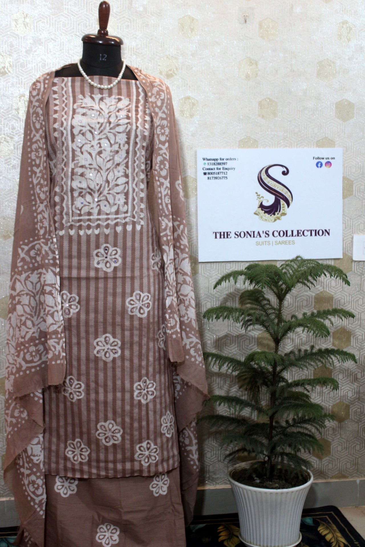 0025 - Rosy Brown Cotton Suit