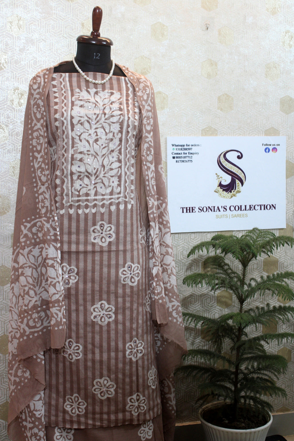 0025 - Rosy Brown Cotton Suit