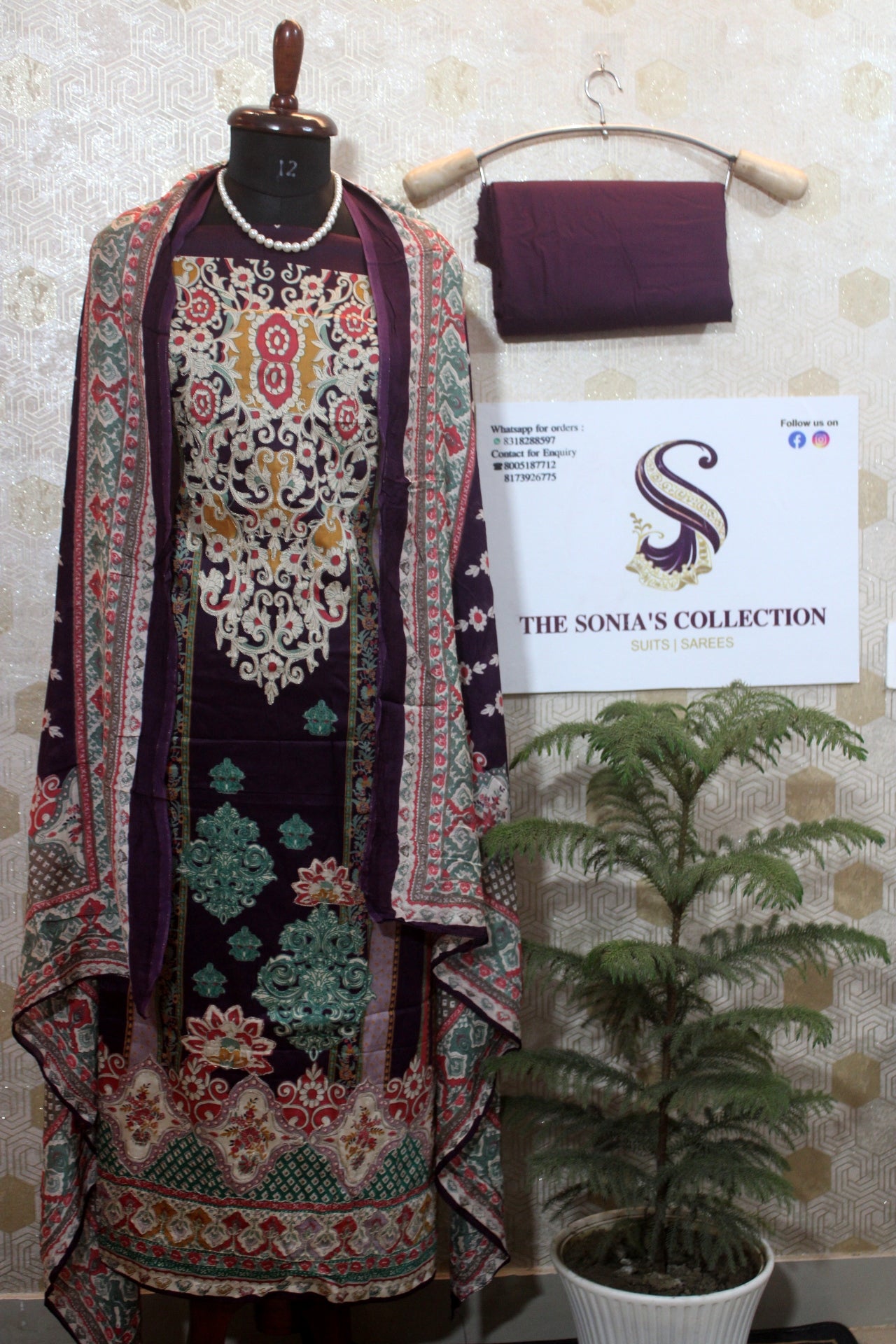 0030 - Dark Purple Pakistani Lawn Suit