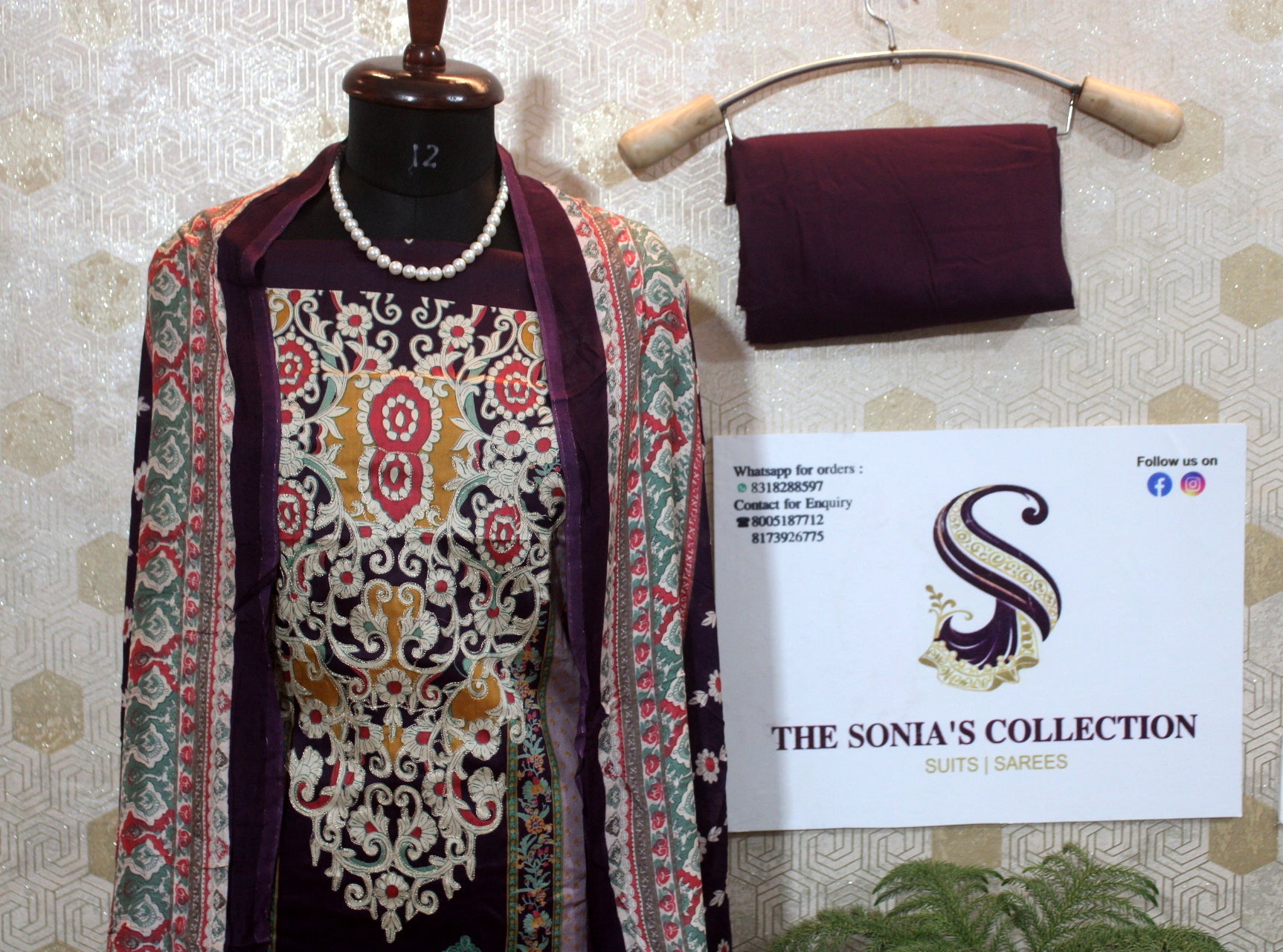 0030 - Dark Purple Pakistani Lawn Suit