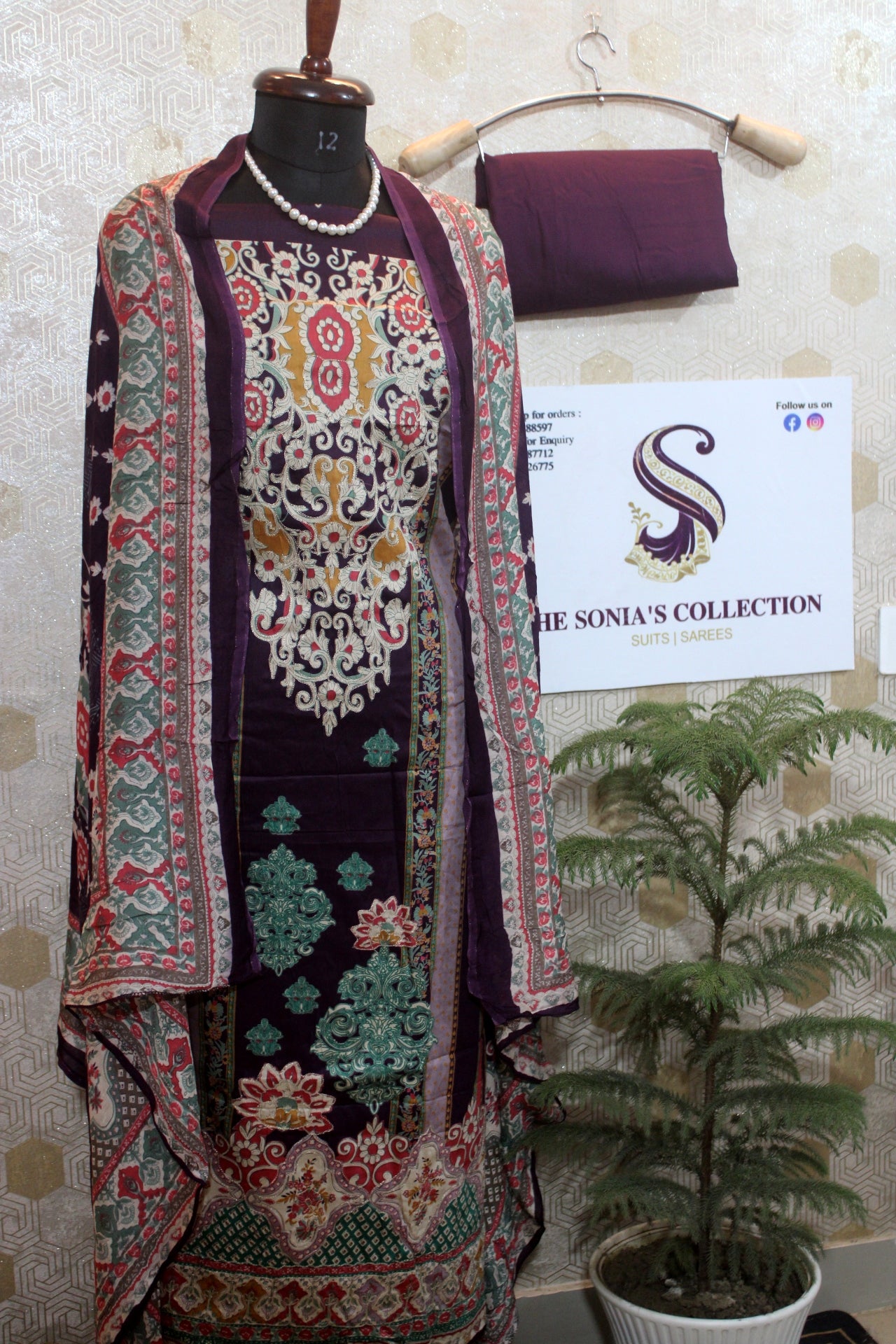 0030 - Dark Purple Pakistani Lawn Suit