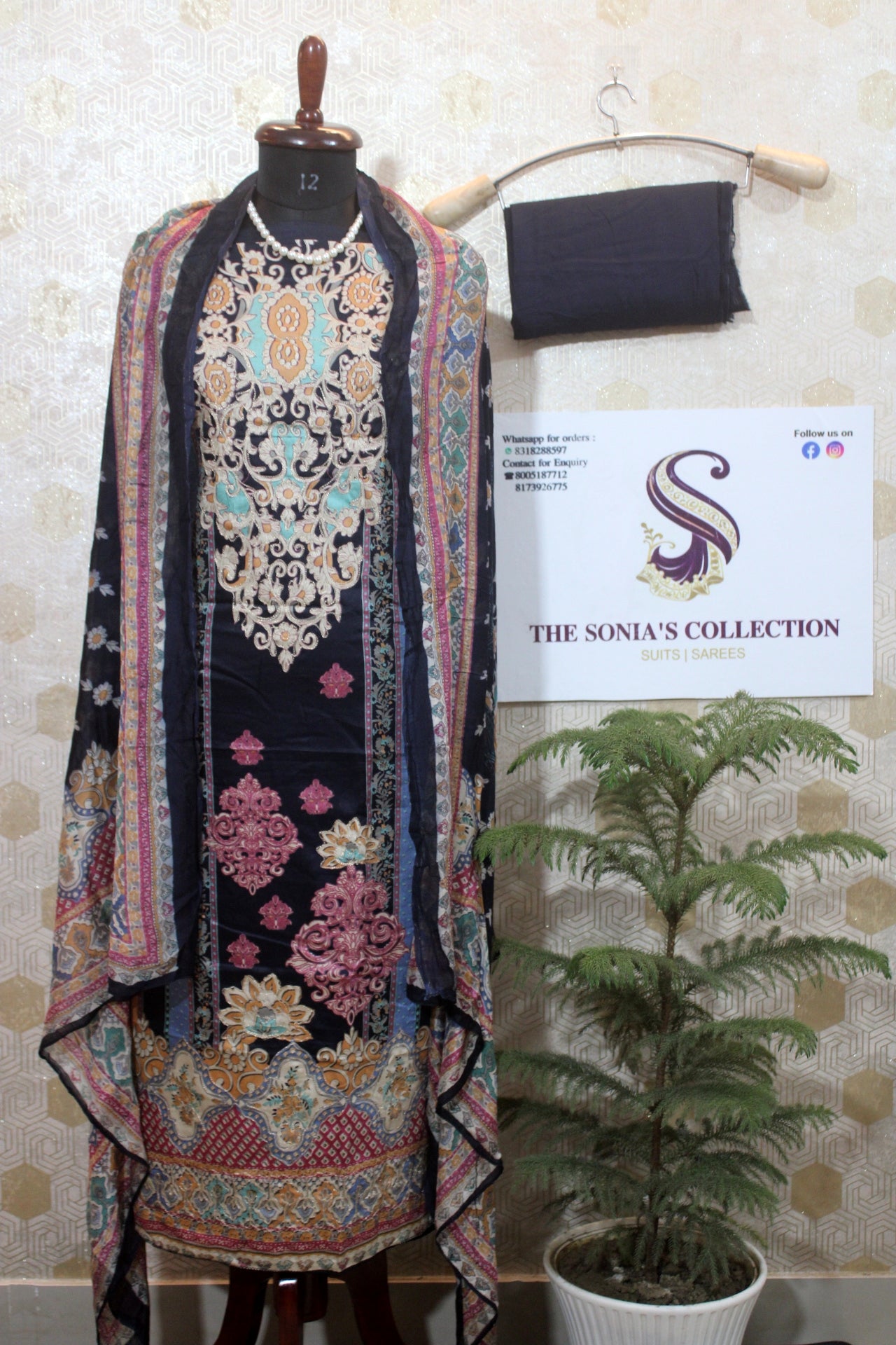 0031 - Navy Blue Pakistani Lawn Suit