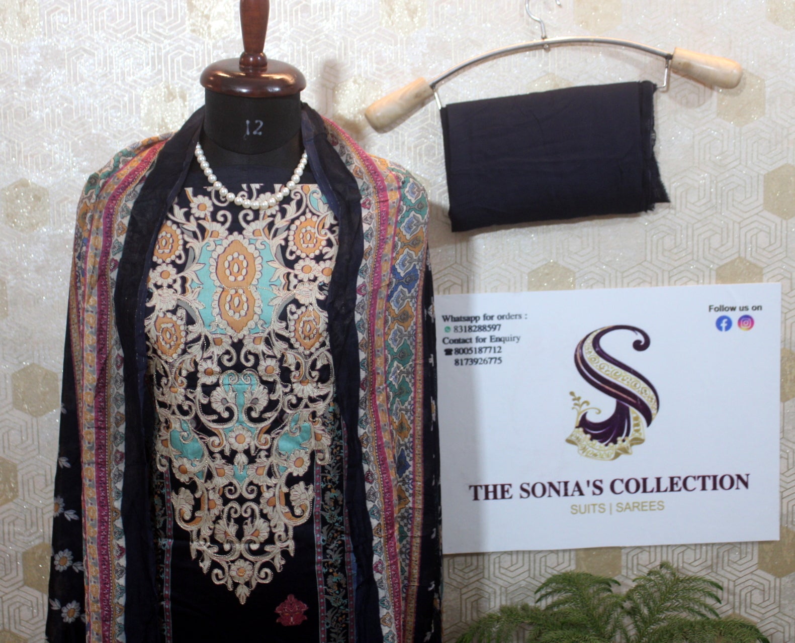 0031 - Navy Blue Pakistani Lawn Suit