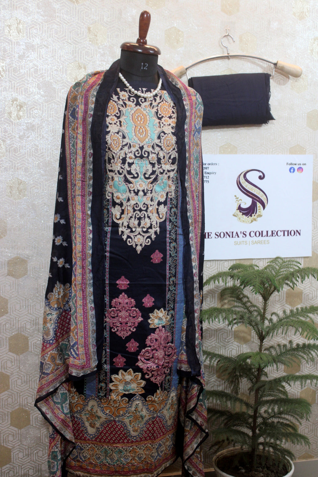 0031 - Navy Blue Pakistani Lawn Suit