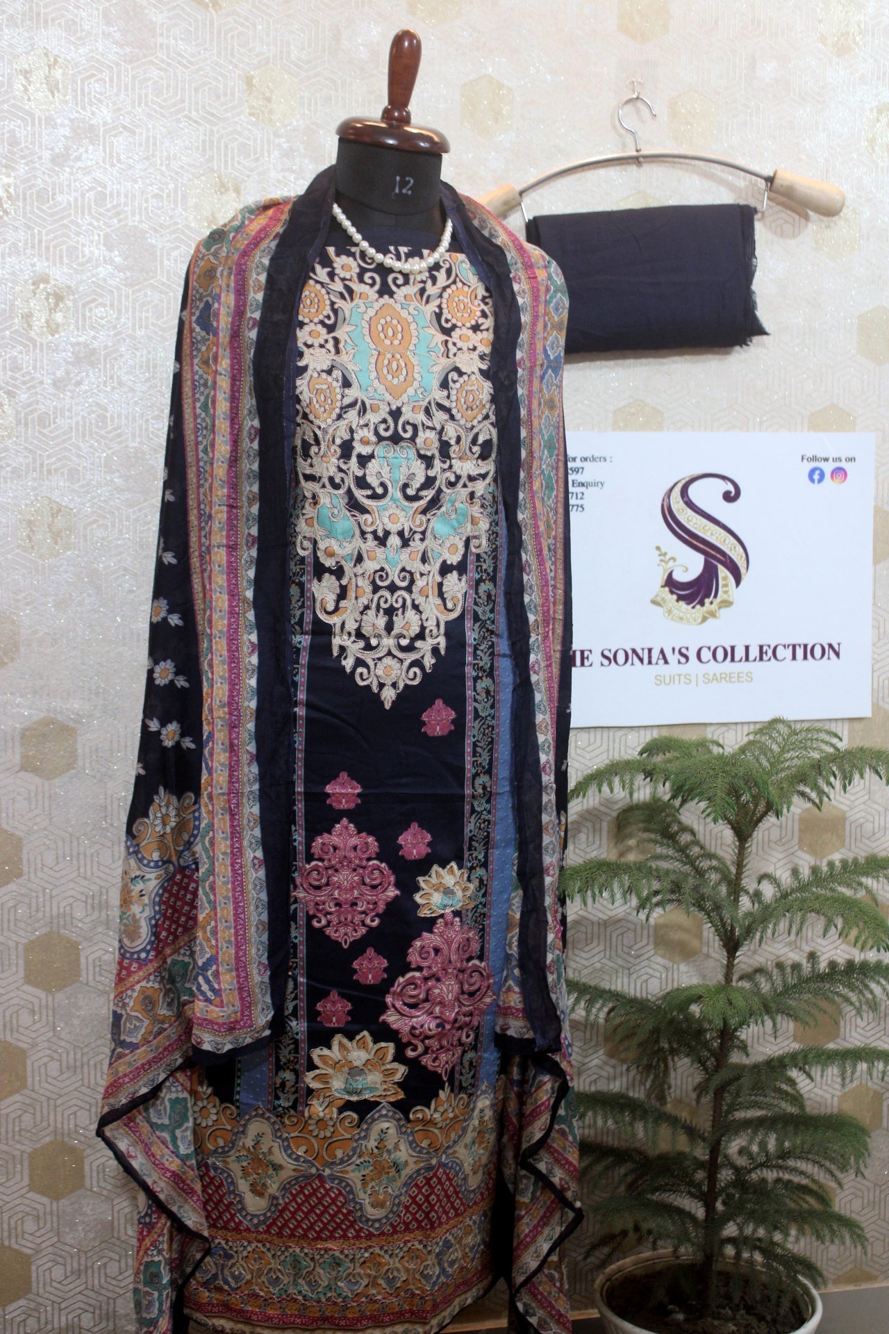 0031 - Navy Blue Pakistani Lawn Suit
