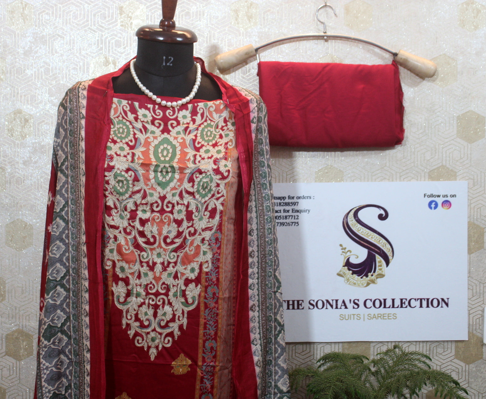 0032 - Red Pakistani Lawn Suit