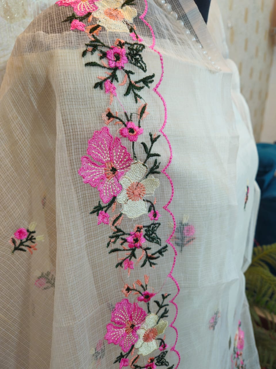 063-White and Yellow Kota Doriya Suit