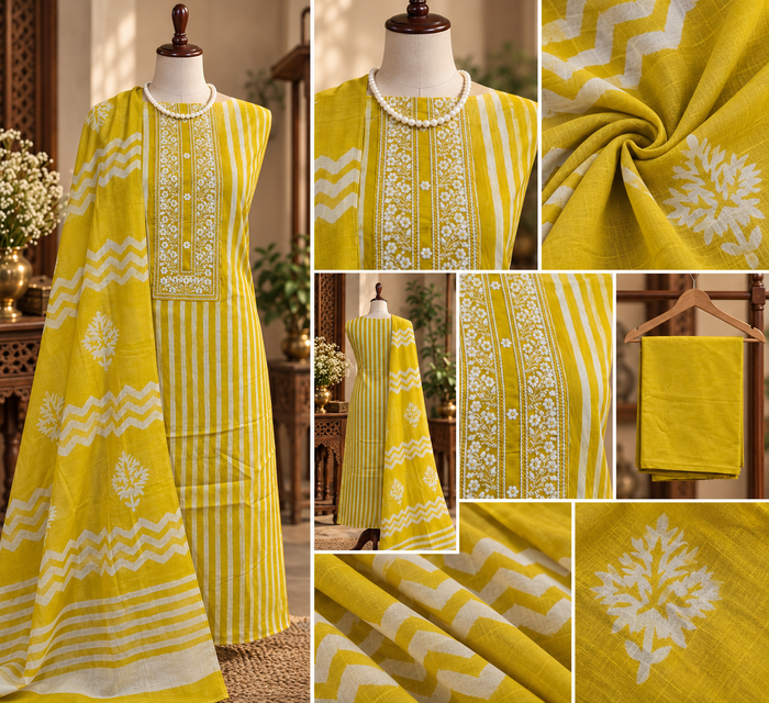 119- Yellow Gajji Cotton Suit
