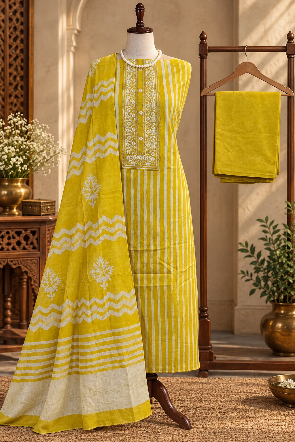 119- Yellow Gajji Cotton Suit