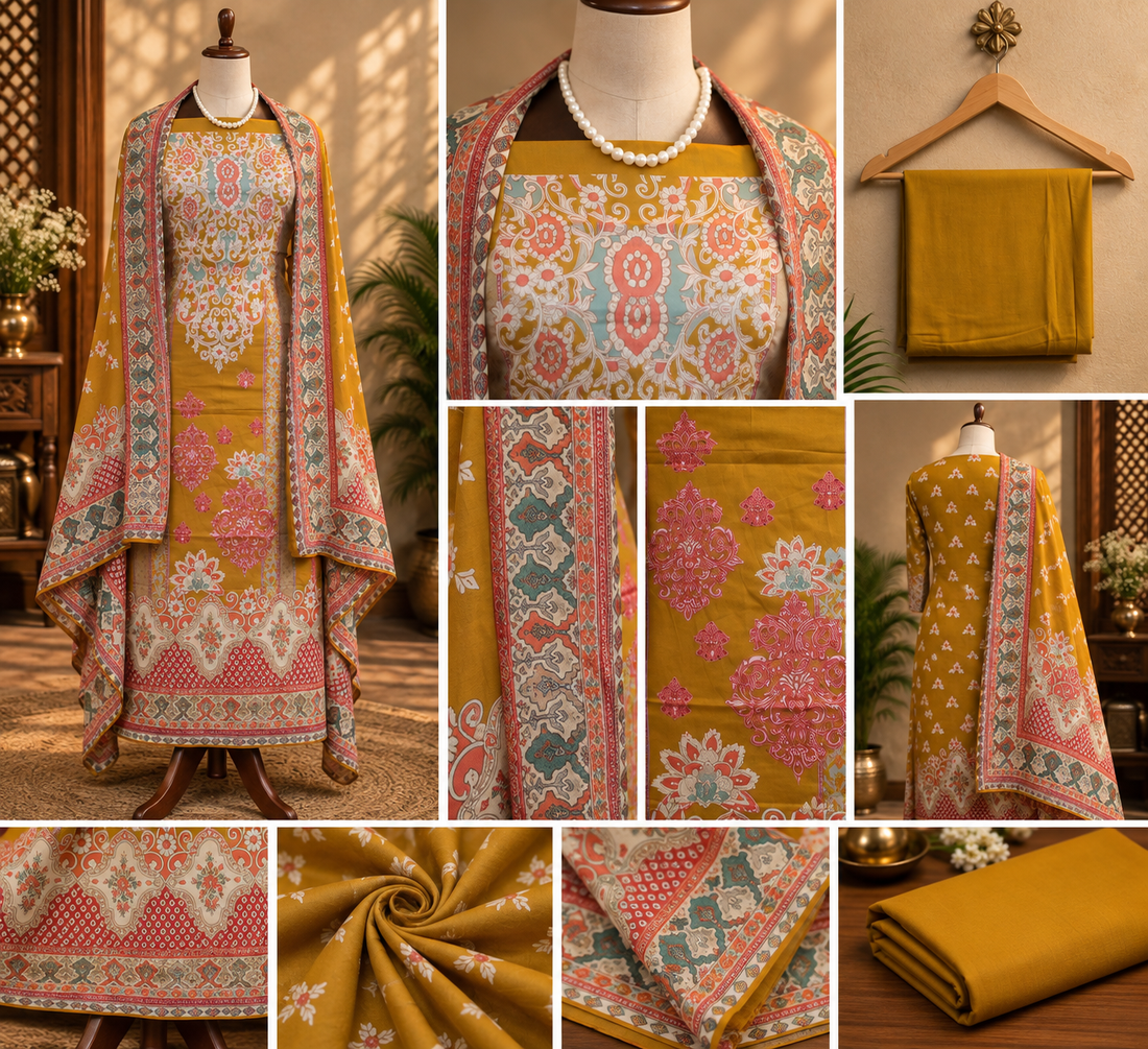 0029 - Mustard Pakistani Lawn Suit