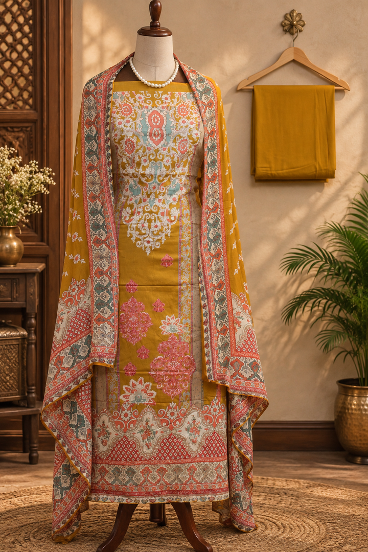 0029 - Mustard Pakistani Lawn Suit