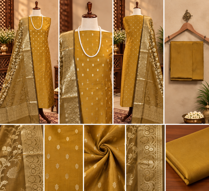 071 : Golden Banarsi Silk Suit