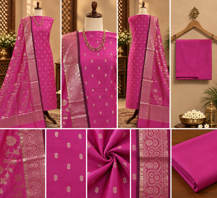 070 : Rani Pink Banarsi Silk Suit