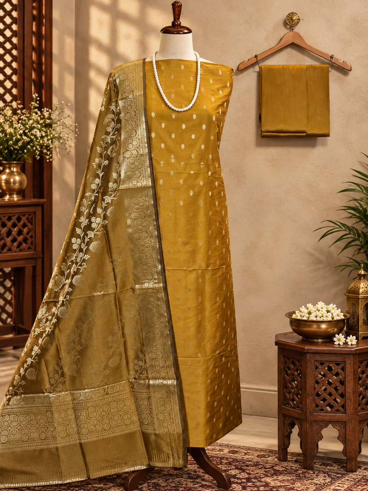 071 : Golden Banarsi Silk Suit