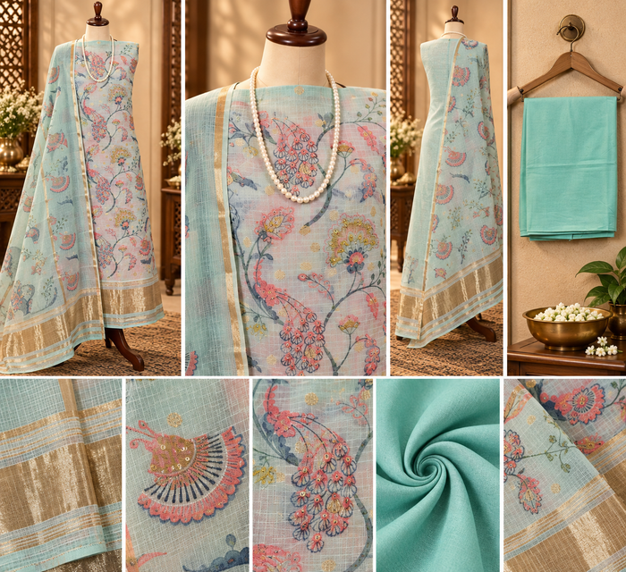 083- Sea Green Kota Doriya Suit