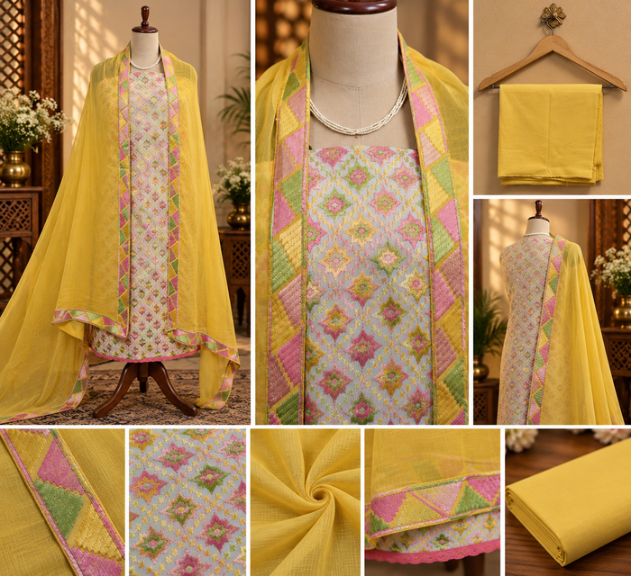 061 - Cotton Suit full Embroidery