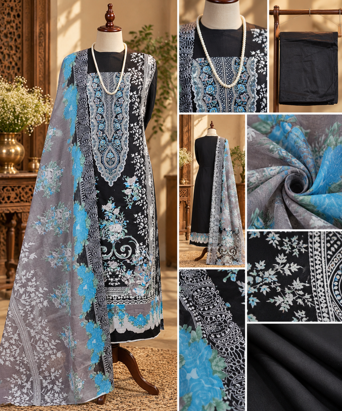 115- Black Cotton Suit
